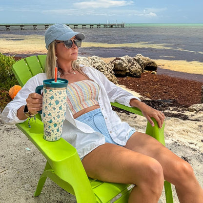 Sandbar Sipper 30 oz Tumbler - Coral Pattern