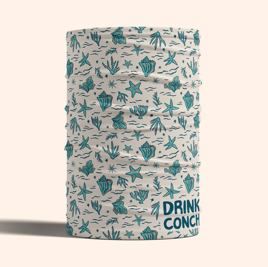 Drink Conch face mask in coral pattern